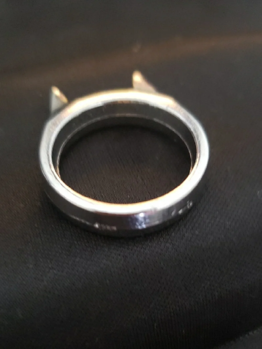 Vacation Unisex Silver Cat Ear Ring For Safety - Silver Color